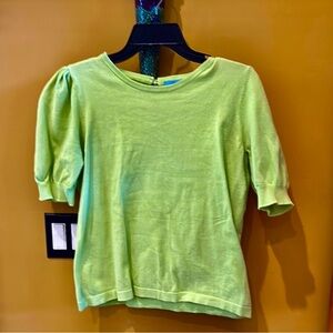 CeCe Bright Green Puff Sleeve Blouse